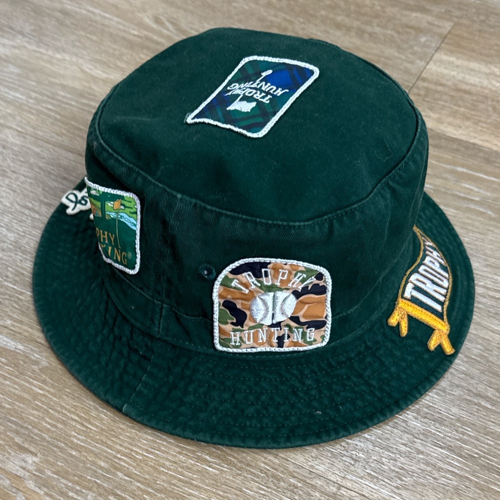 Trophy Hunting Patch Forest Green Bucket Hat size S/M - Picture 4 of 13